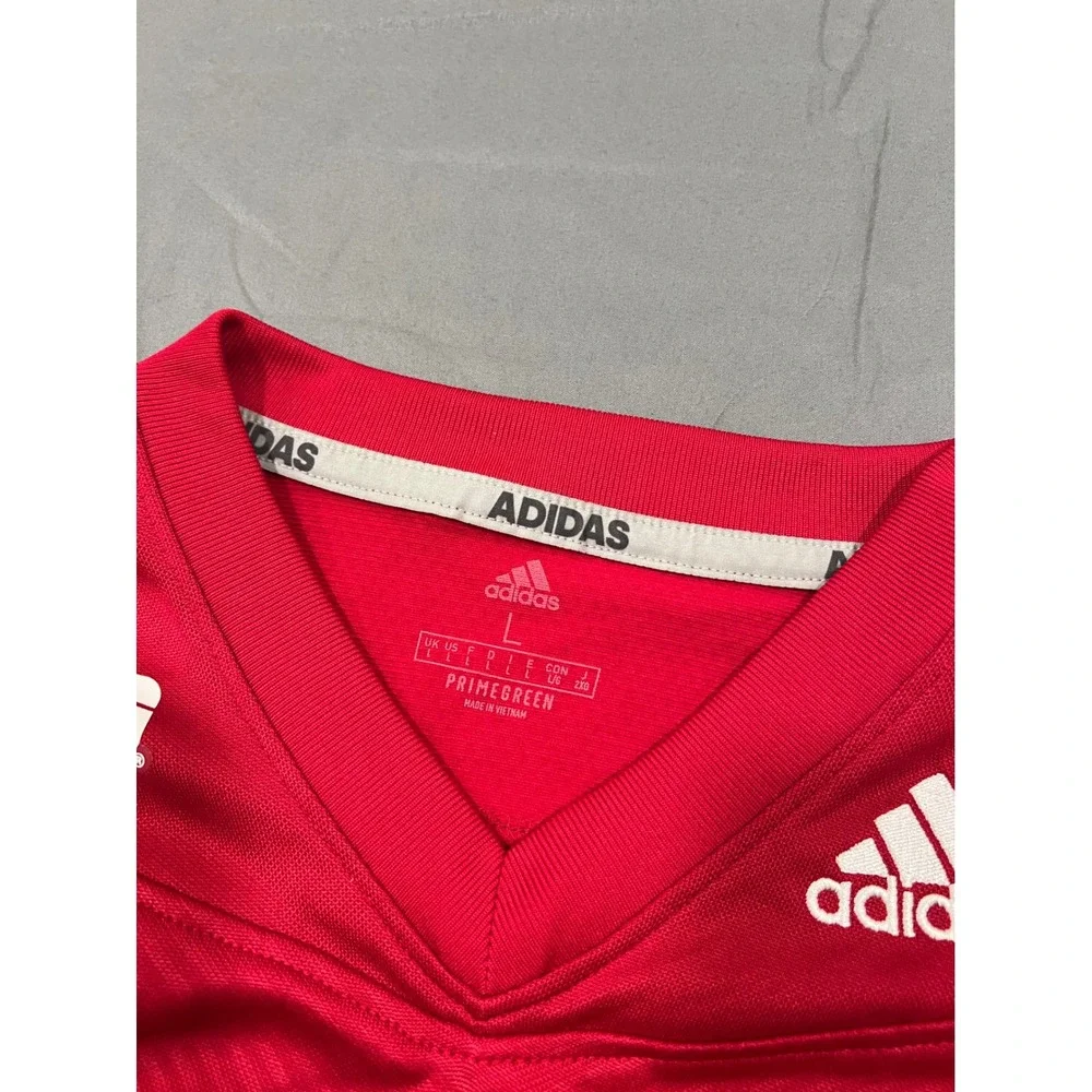 Indiana Hoosiers Adidas Cropped Football Jersey Red 91 Big Ten Mens Large